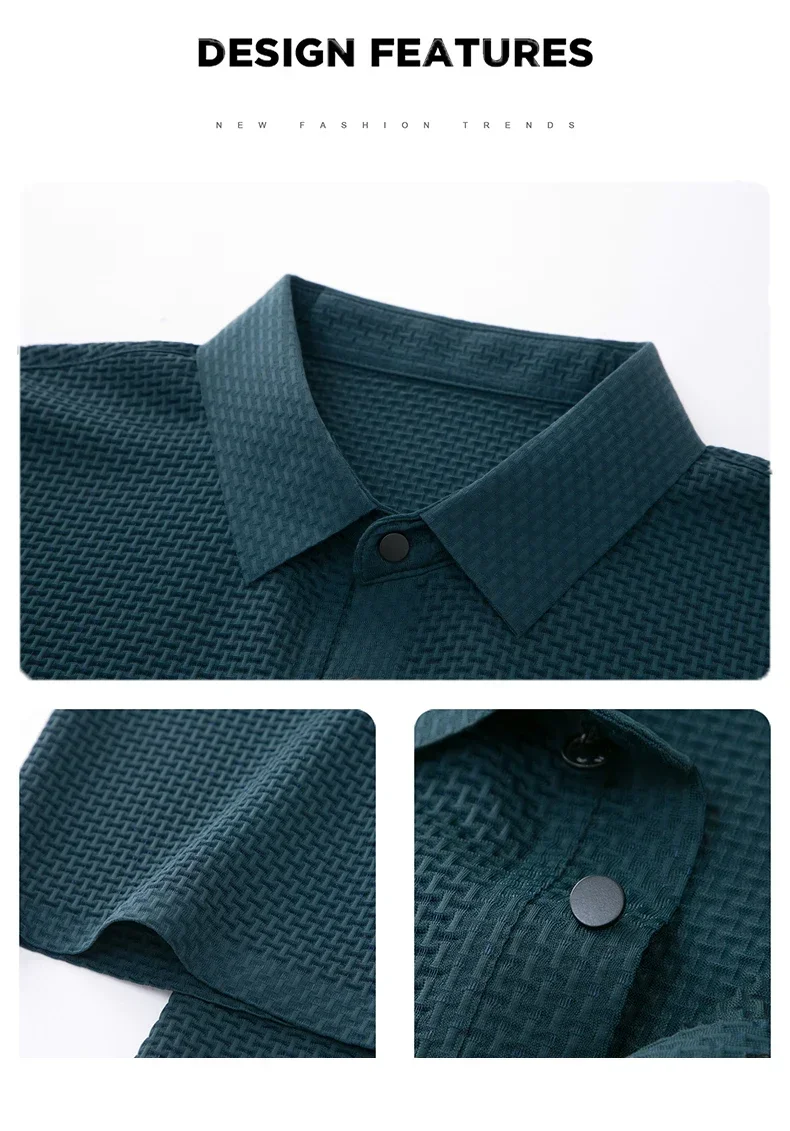 Sommer Neue männer Lop-up Hohl kurzarm Polo-Shirt Eis Seide Marke Kleidung Atmungsaktive Business-Mode T-Shirt männlichen Bis 6XL – Detail 20