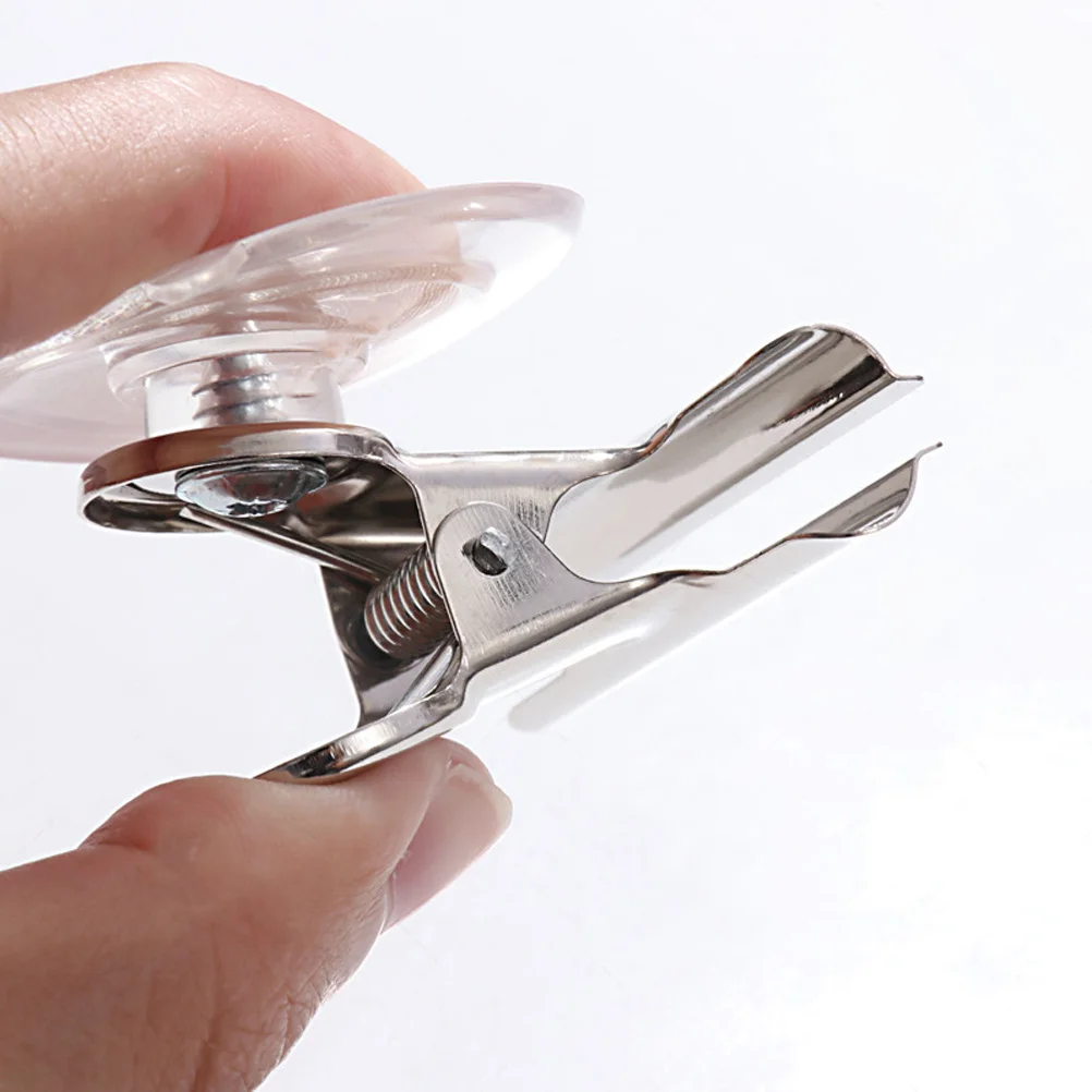 Clips de ventosa de alta resistencia, Clip de Metal inoxidable para el hogar, cocina, ventana, almacenamiento y decoración, Clips de ventosa, 5 uds.