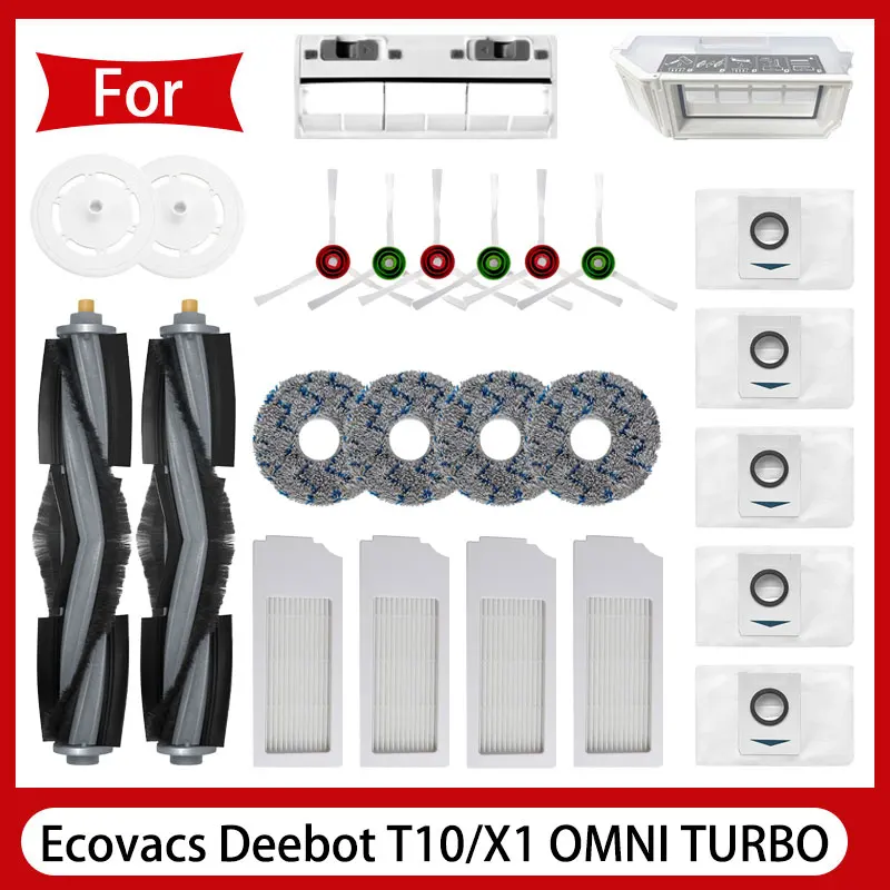 

Ecovacs Deebot X1/ T10 OMNI / TURBO Robot Vacuum Cleaner Parts Mop Dust Bag Hepa Filter Main Side Brush Dustbin