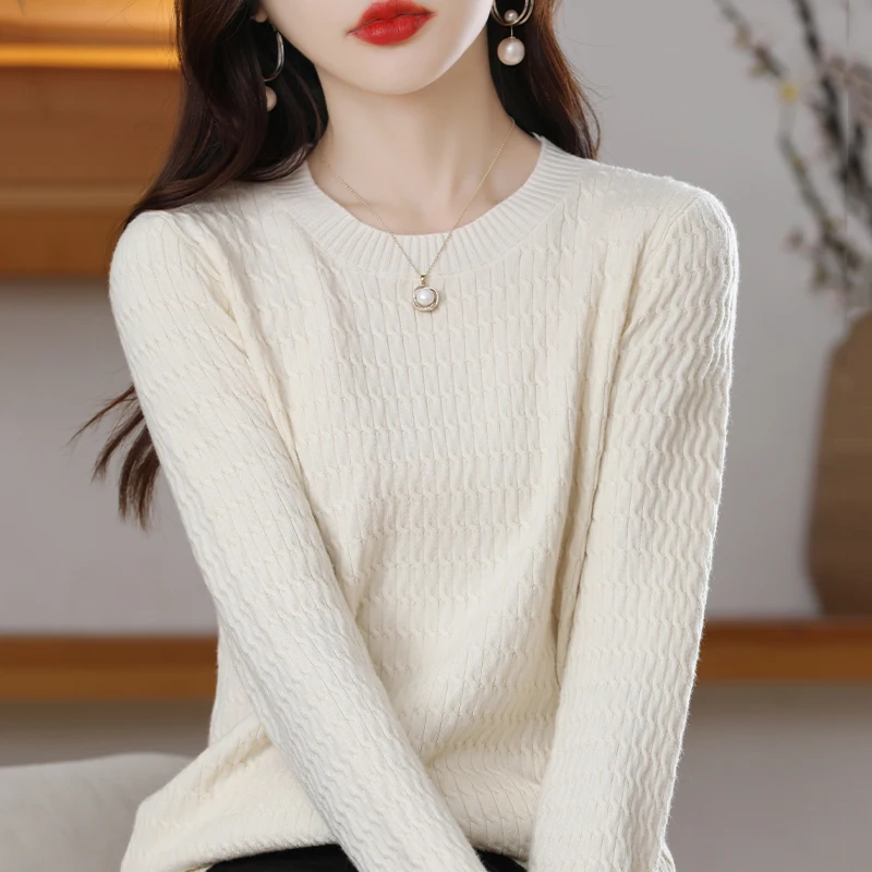 Ранняя осень, круглая трикотажная основа Ne Long Sve irt, женская верхняя одежда, верхняя одежда, свитер, универсальный женский свитер