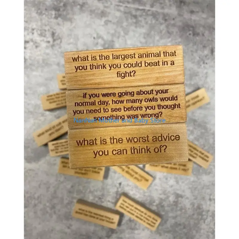 ไม้ซ้อนไม้ทาวเวอร์เบรกเกอร์คำถามบล็อกของเล่นของเล่นผ้าเช็ดตัวแม่แม่ลูกแบบอินเทอร์แอคทีฟเกมเด็ก