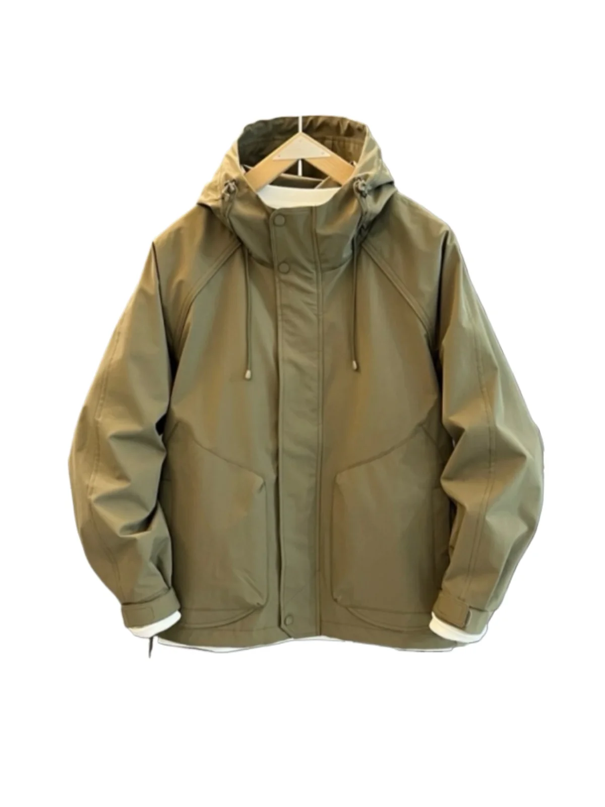 

Spring Autumn High-quality Jacket Men's Cotton Jacket Windproof Solid Color Hooded Fashionable New Casual Versatile Loose Coat