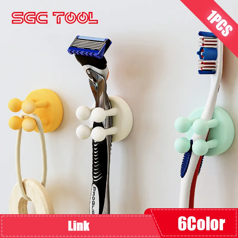 

Silicon Razor Holder Self Adhesive Toothbrush Key Towel Hanger Hook Bathroom Wall Organizer Rack Kitchen Gadget Storage Rack