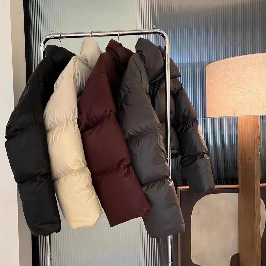 Solid Parkas Women Thick Stand Collar Loose Jacket Long Sleeve Warm Short Coats Casual Zipper Streetwear Jackets Winter 2026
