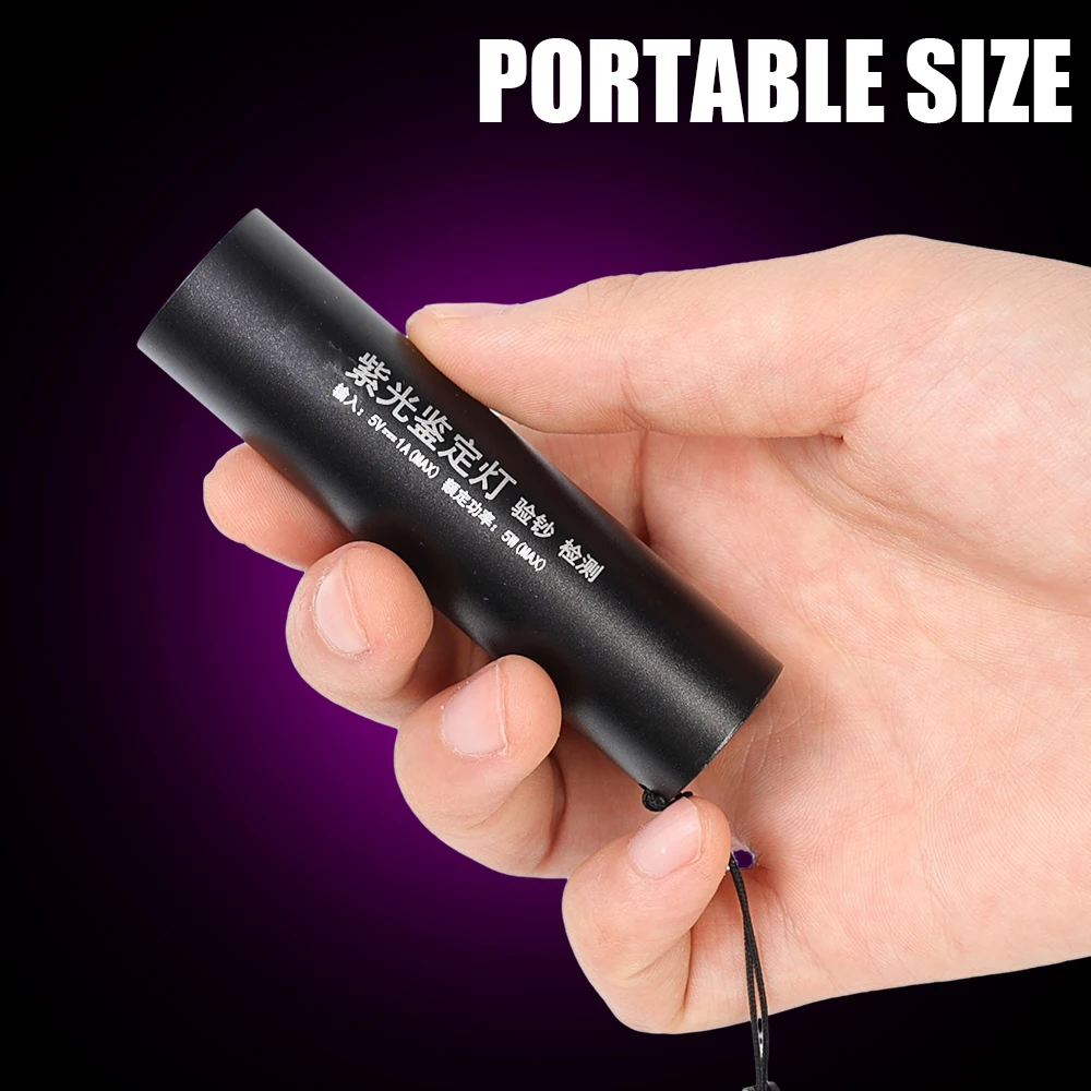UV Flashlight LED Ultraviolet Torch Zoomable Mini Ultra Violet Lights 395/365nm Inspection Lamp Pet Urine Stain Detector Tools