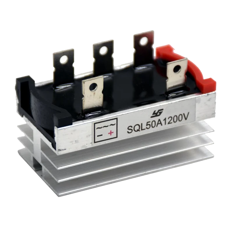 Image of 1200 V 50 A 3-Phasen-Diodenbrückengleichrichter AC zu DC, Ladegerät, Aluminium-Metallgehäuse, großer Kühlkörper/Kühlblock