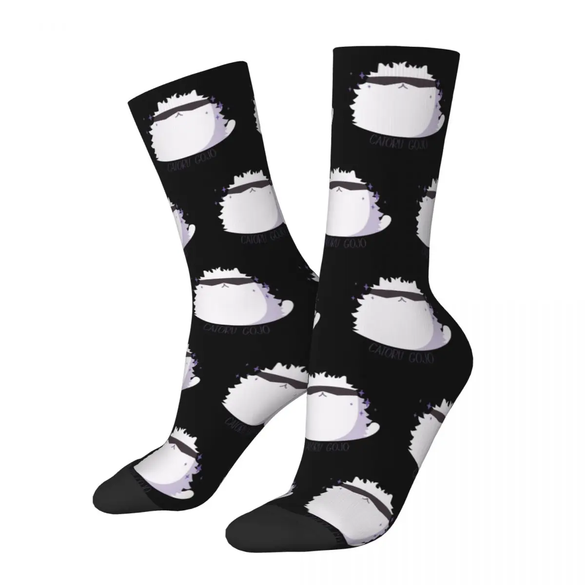 Fashion Men's Socks Harajuku Chibi Gojo Satoru Cat Sock Polyester Manga Anime Sport Women's Sock Spring Summer Autumn Winter