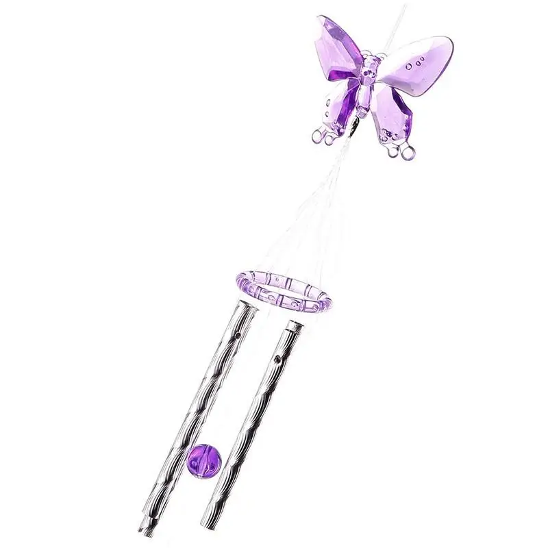 1Piece Wind Chimes Butterfly Outdoor Yard Garden Home Decoration Ornament Plastic+ Metal Tubes For Gift Festival