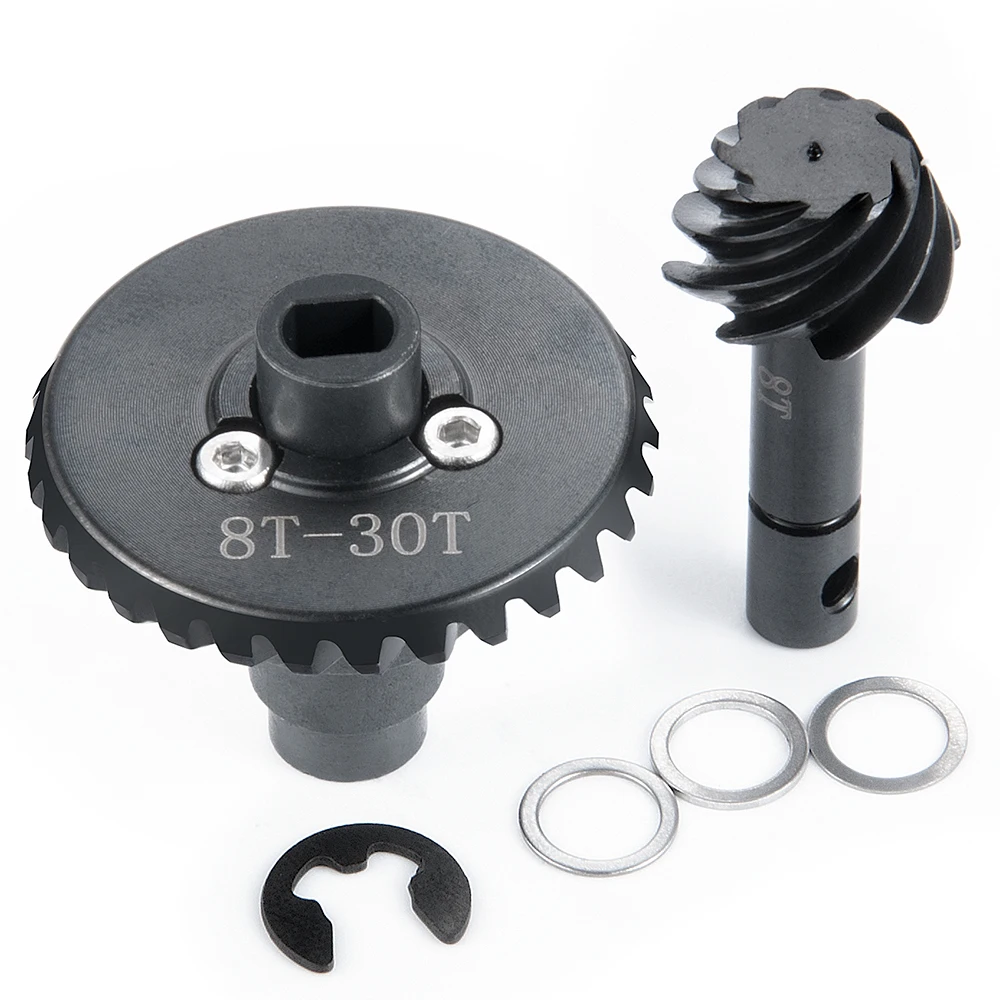 AXSPEED Steel Helical Bevel Axle Gear 8T +24T/30T/33T for Axial SCX10 II 90046 AR44 1/10 RC Crawler Car Truck Model Upgrade Part