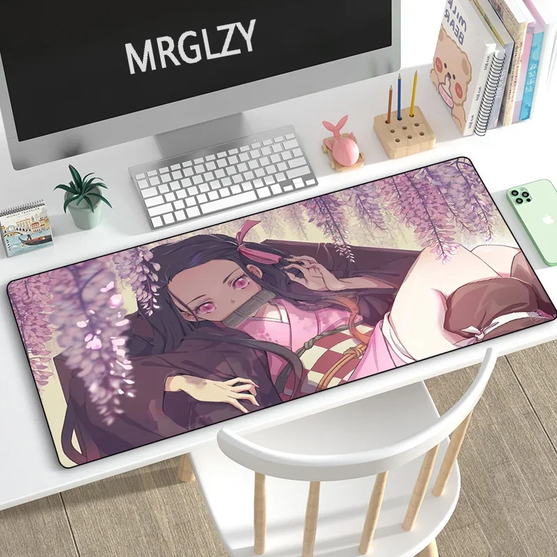 Hot Anime Large Mouse Pad Demon Slayer Kamado Nezuko Large Carpet DeskMat Computer Gamer Gaming Peripheral Accessories MousePad