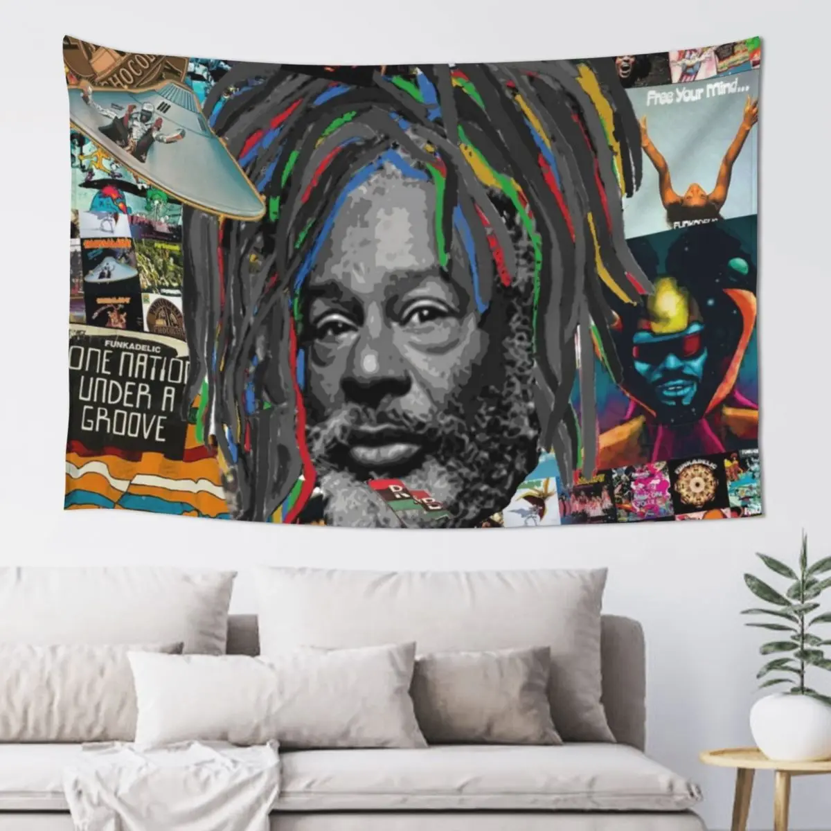 GEORGE CLINTON SCRAPBOOK Tapestry Room Decorations Aesthetics Wall Hanging Tapestry