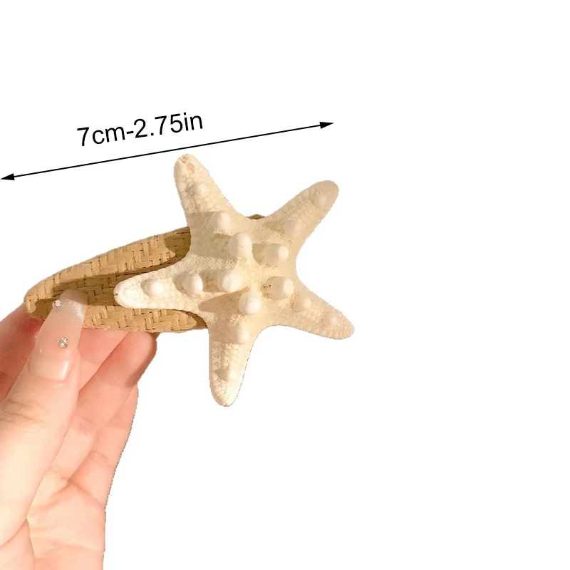 مشبك شعر على شاطئ البحر للعطلات على شكل نجمة BB، غرة جانبية للفتيات الجميلات، غطاء رأس للنساء، إكسسوار عصري على الطراز الشعبي
