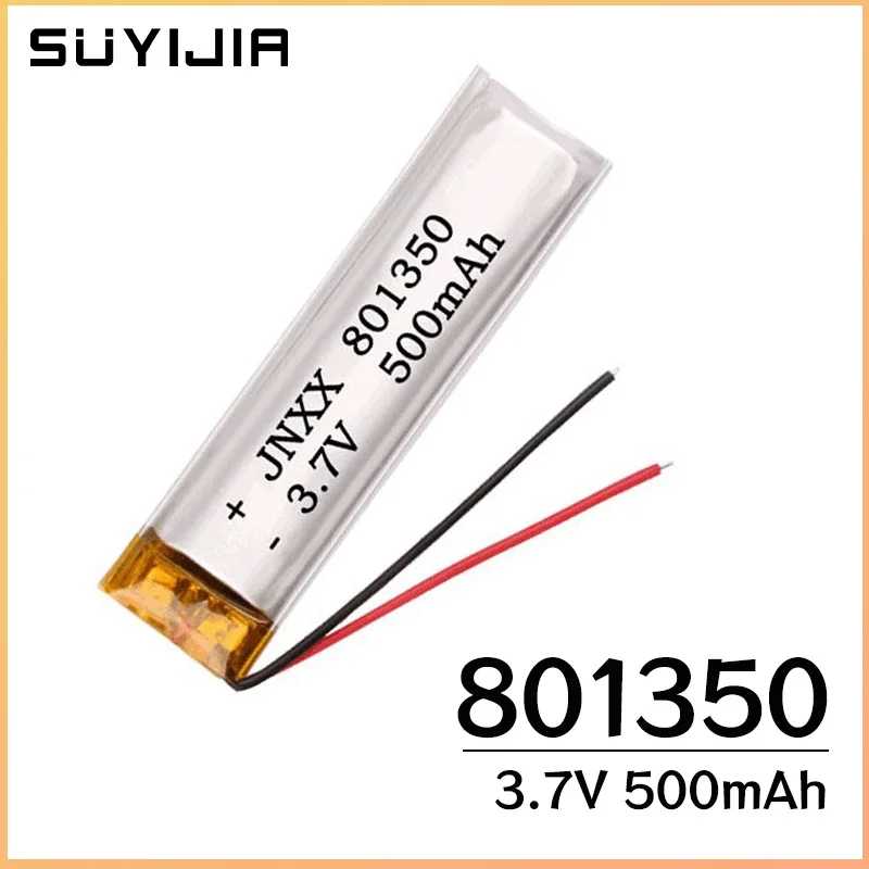 New 3.7V 801350 500mah Lithium Polymer Battery Rechargeable Lipo Batteries for Bluetooth MP3 MP4 GPS DVD Bluetooth Camera E-book