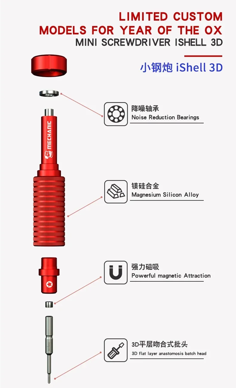 Mechanic iShell 3D Screwdriver Set Precision Magnetic Non-Slip Disassemble Toolkit Device for iPhone Samsung Phone Repair Tool