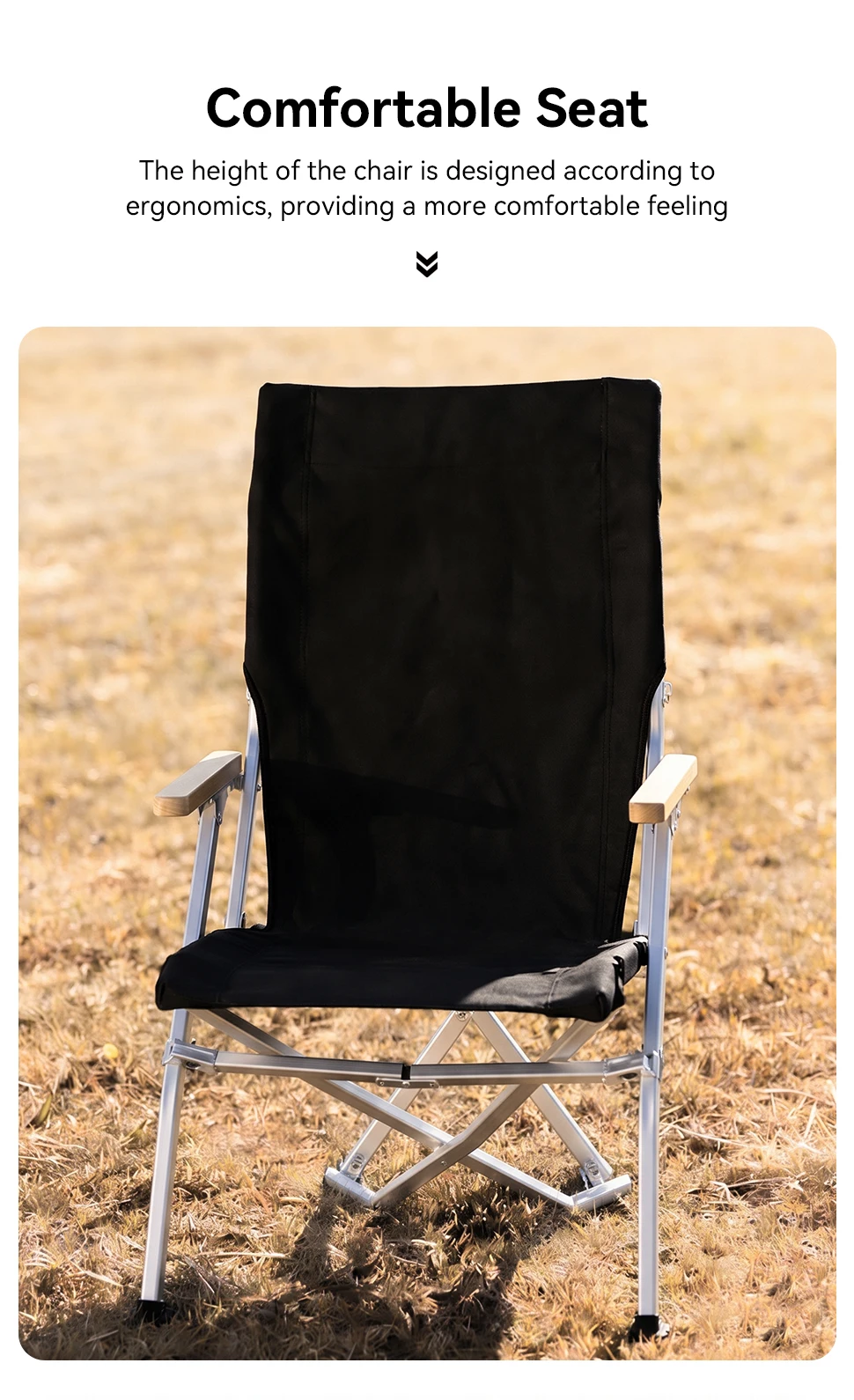 WESTTUNE Klappbarer Outdoor-Stuhl, tragbarer Liegestuhl mit hoher Rückenlehne, leichter Campingstuhl für Zuhause, Picknick, Gartenmöbel – Detail 3