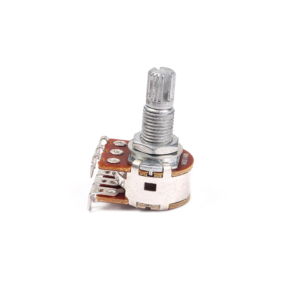 

MN100K Guitar Potentiometer 100K-ohm Control Dual Deck Coarse Knurling Split Shaft Volume Balance Solder Lugs Audio Instruments