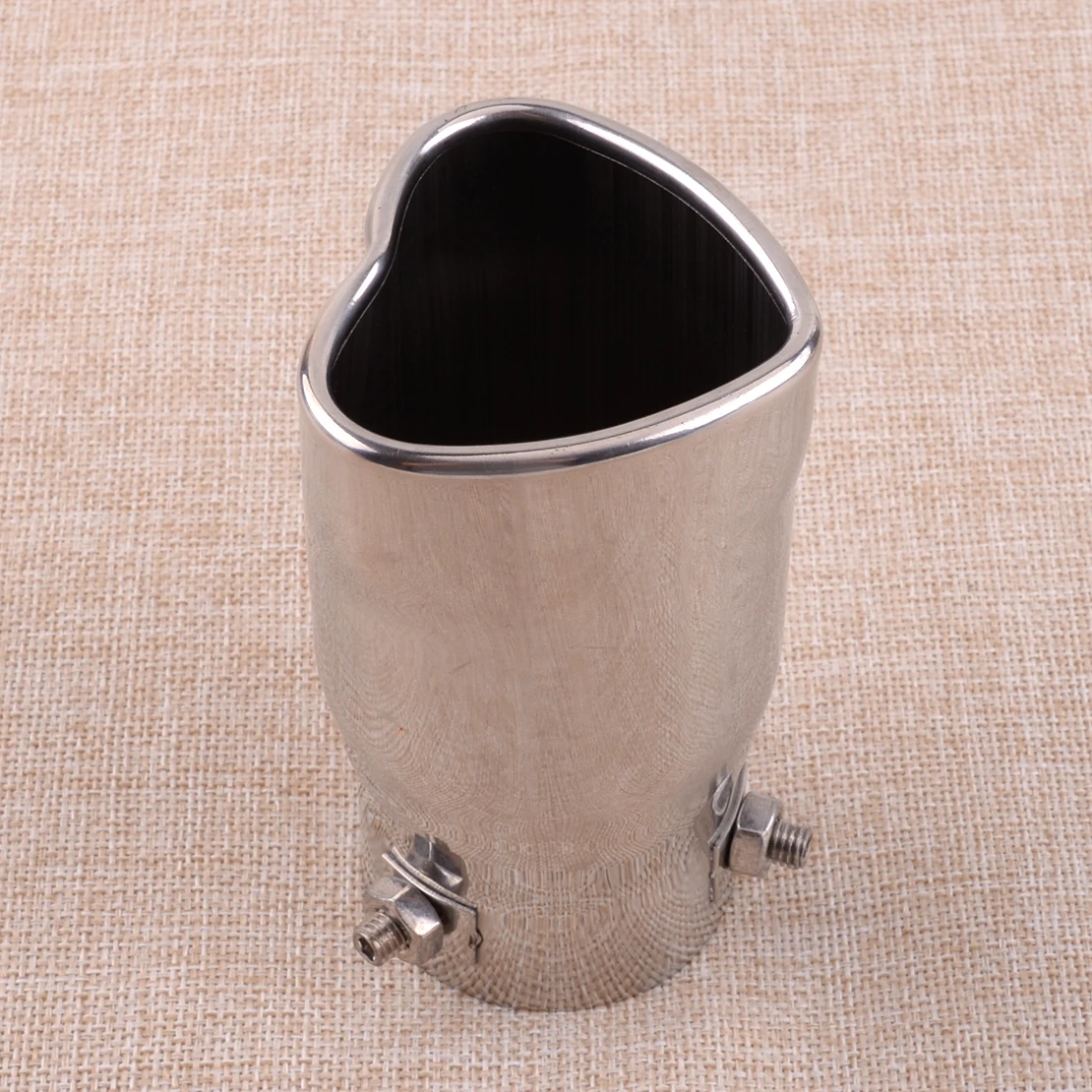 Universal Car Exterior Rear Silver Heart Shape Tail Inlet Exhaust Muffler End Tip Pipe Cover