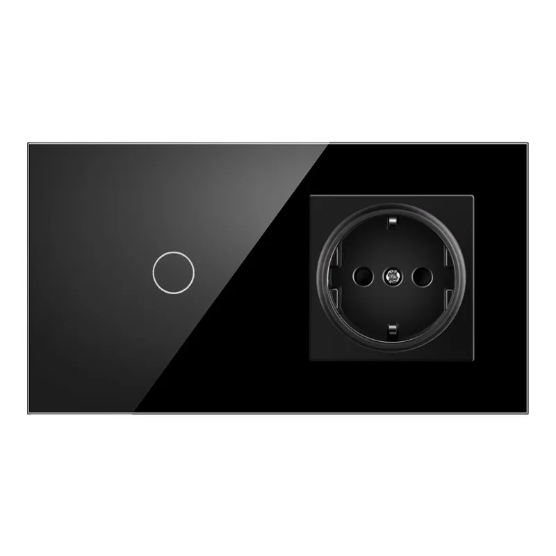 Russian touch sensor switch with socket crystal glass panel