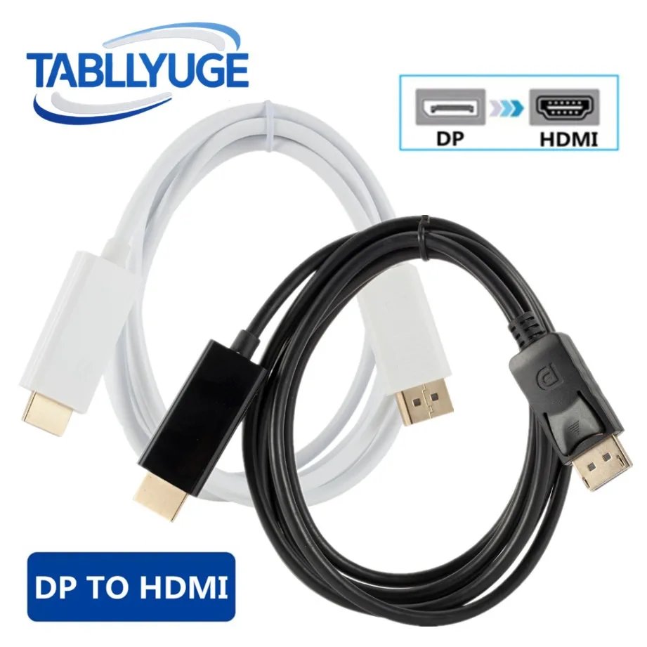 1080P DisplayPort To HDMI-compatible Cable Adapter 1.8M Male To Male Display Port DP To HDMI-compatible Cable For PC HDTV Laptop