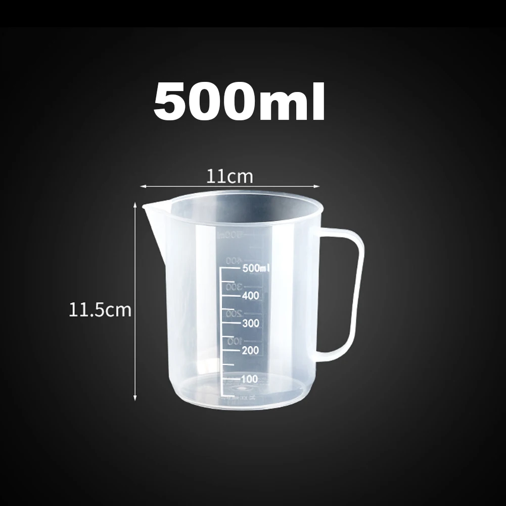 1 szt. Zlewka laboratoryjna plastikowa miarka 1000 ml/500 ml/250 ml cylinder laboratoryjny uczeń szkoła i laboratorium artykuły papiernicze dla