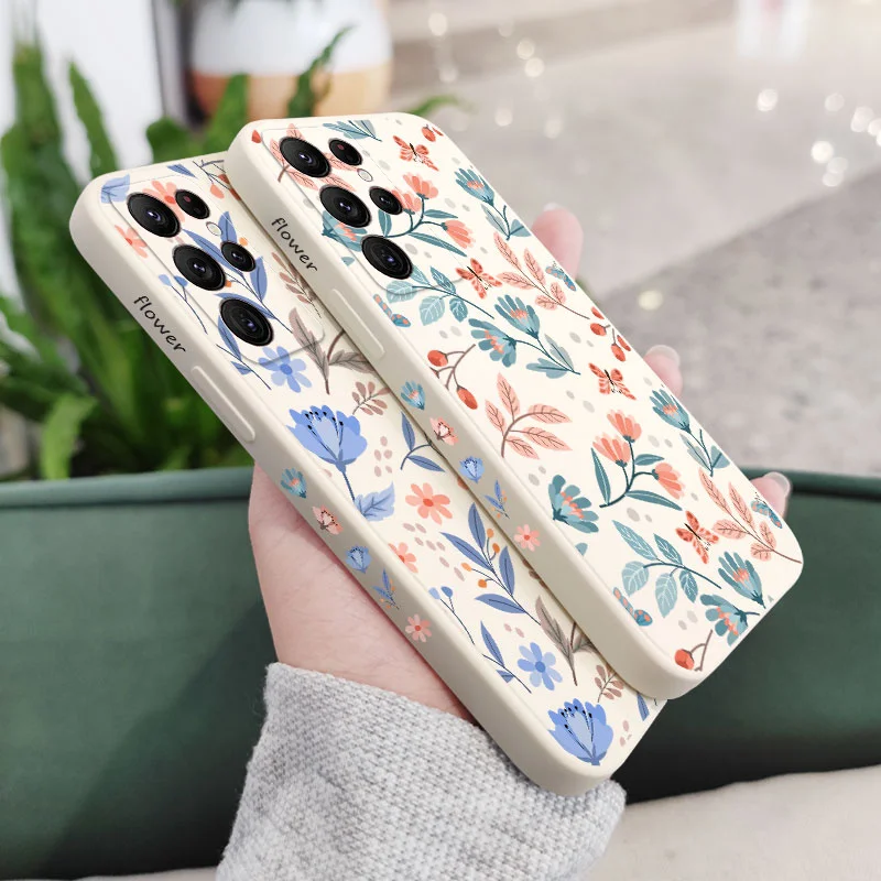 Romantic Garden Phone Case For Samsung Galaxy S24 S23 S22 S21 S20 Ultra Plus FE S10 S9 S10E Note 20 ultra 10 9 Plus Cover