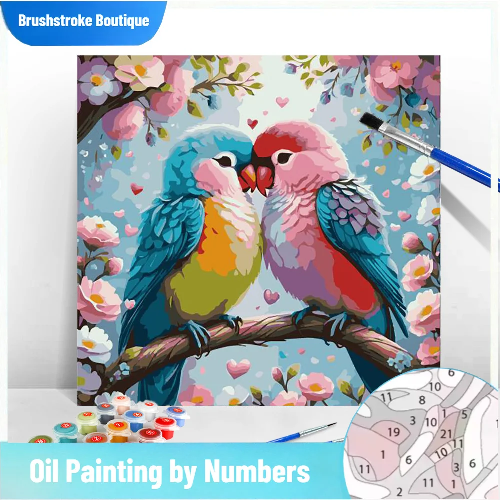 

Картина по номерам, птицы, попугай, животное, раскраска, нарисованная картина на холсте, ручная роспись, уникальный подарок для детей, дома