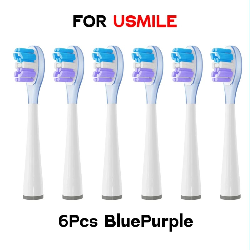 4/6 шт. насадка для щетки подходит для моделей USMILE Y1S/Y4/U1/U2/U3/P1/P4 всех серий, вакуумная упаковка, выцветающая щетина