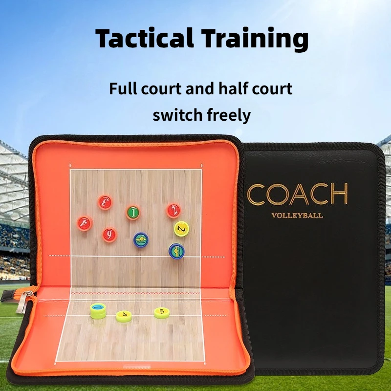 

Zipper Double Fold Volleyball Tactical Board - Magnetic Flag/Erasable/Foldable Storage Portable Folding Design