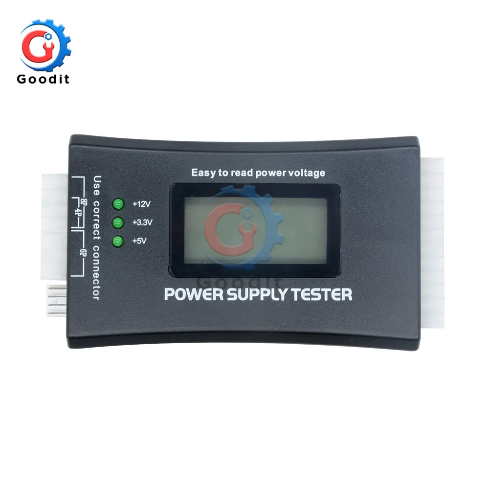 Digital LCD Display PC Computer 20/24 Pin LCD Power Supply Tester Check Quick Bank Supply Power Measuring Diagnostic Tester Tool