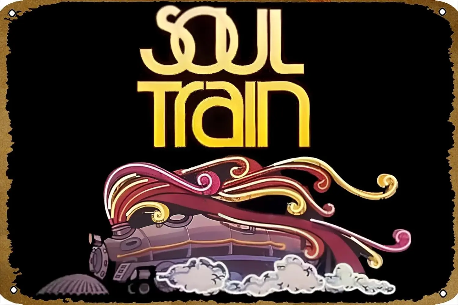 Soul Train Poster Vintage Metal Tin Sign Home Kitchen Bar Cafe Club Cave Retro Art Wall Decor Gift 8x12 Inch.