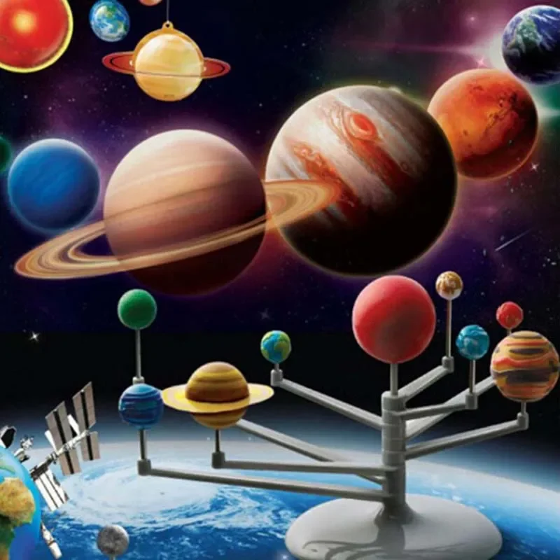 Solar System Model DIY Assembly Planets Model Science Kit Kids Science Planets Celestial Orbiter Sun Series Astral Education Toy