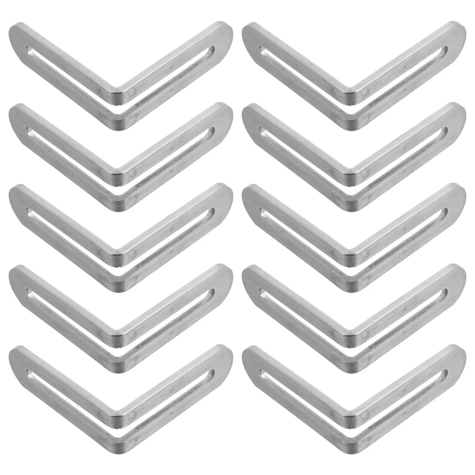 

10 шт. Усиленные регулируемые L-образные кронштейны из нержавеющей стали с прорезями, утолщенные угловые опоры для деревянных полок и шкафов