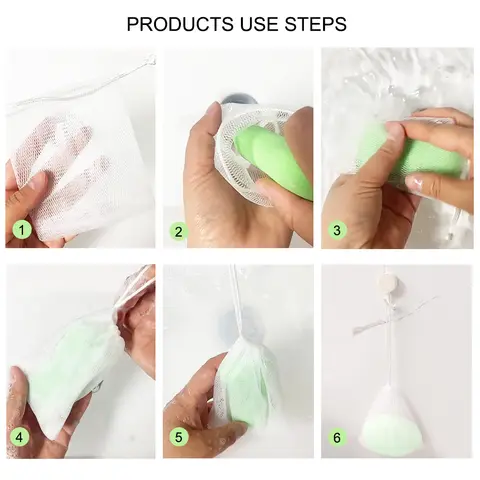 10/20 पीस साबुन फोमिंग नेट बैग फेस क्लींजर साबुन एक्सफ़ोलीएटिंग मेश ड्रॉस्ट्रिंग बैग शावर बॉडी वॉश बाथरूम सफाई की आपूर्ति 8 best sales साबुन की थैली - №7