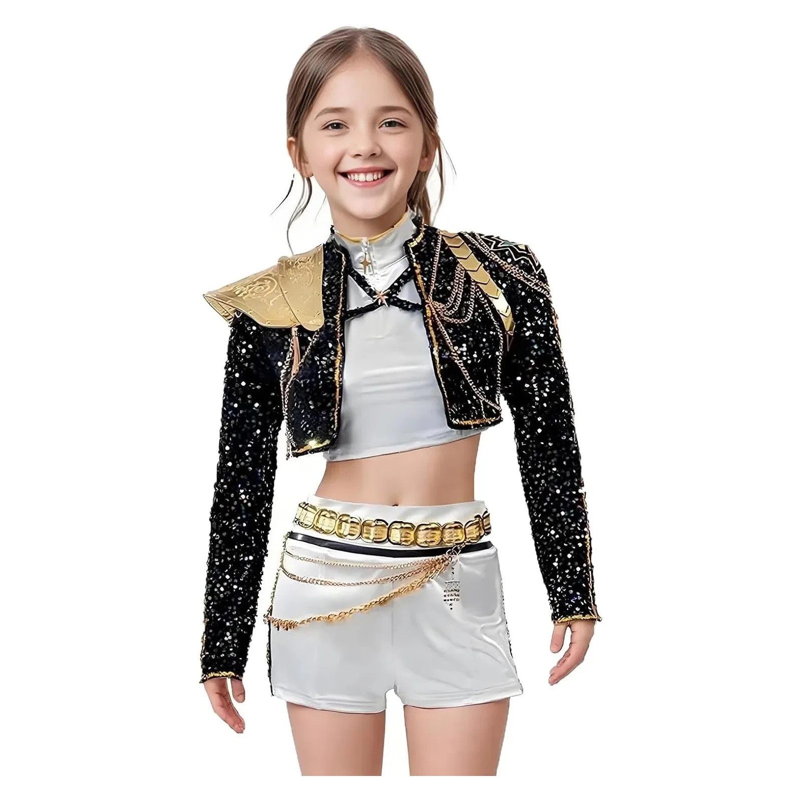 Preto dourado rumi zoey mira cosplay kpop caçadores de demônios cosplay traje feminino meninas terno festa de halloween role play outfit