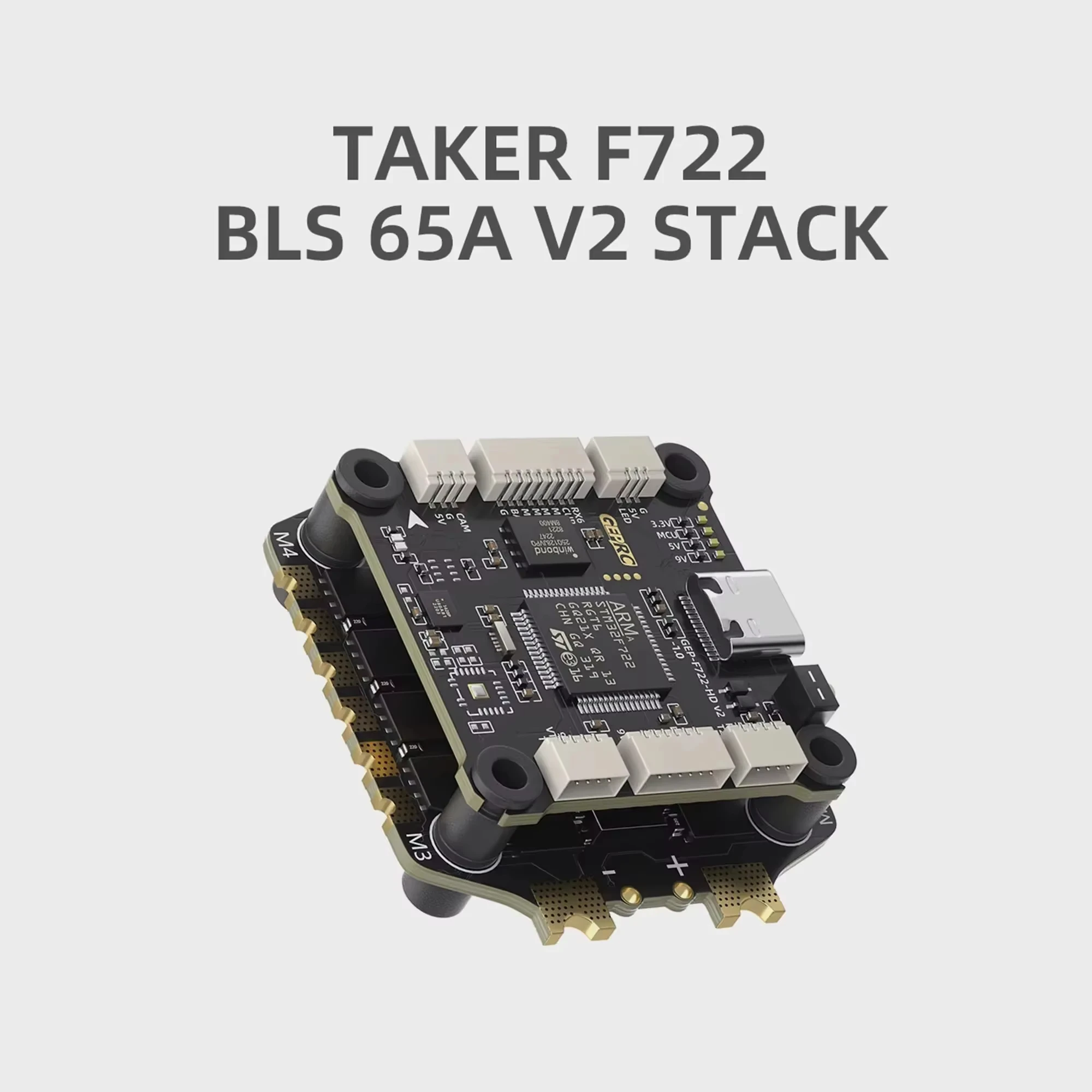 ชุดควบคุมการบิน GEPRC TAKER F722 BLS 65A V2 พร้อม ESC 65A 4IN1 ระบบควบคุมการบิน F722 บันทึกข้อมูลการบินสำหรับโดรน FPV