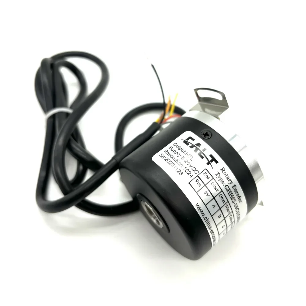 CALT 52mm Outer 10mm Hollow Shaft Incremental Rotary Encoder 100-3600ppr Resolution Pulse Motor Encoder