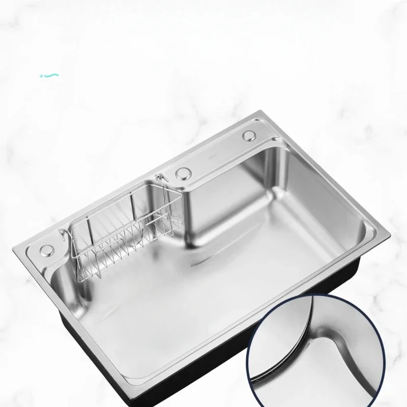 

Under-counter basin Genuine kitchen sink 304 stainless steel vegetable washing household pool Large single dish washing