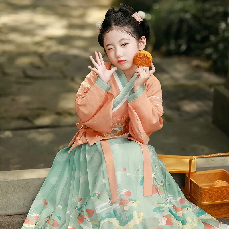 girls-traditional-chinese-ancient-princess-horse-face-skirt-perform-costume-children-hanfu-dresskids-daily-dress-birthday-gift