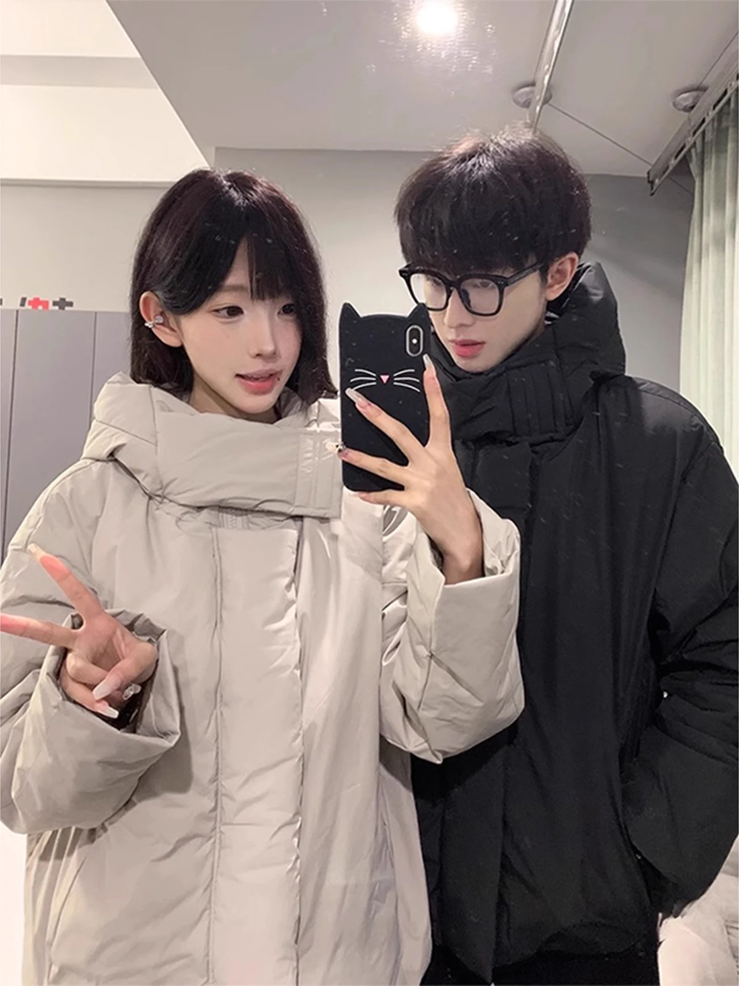 

Cleanfit Thickened High Collar Cotton Jacket for Men Warm Short Style Winter Coat Youth Popular Loose Fit Polyester Fiber