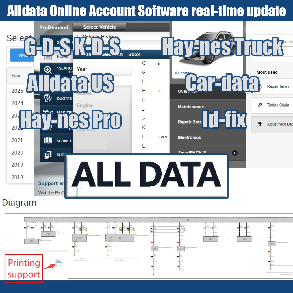 Alldata 2026 Online Account Haynes Pro Mit-chell Repair Diagram Workshop Car Repair Software Support Mobile Login