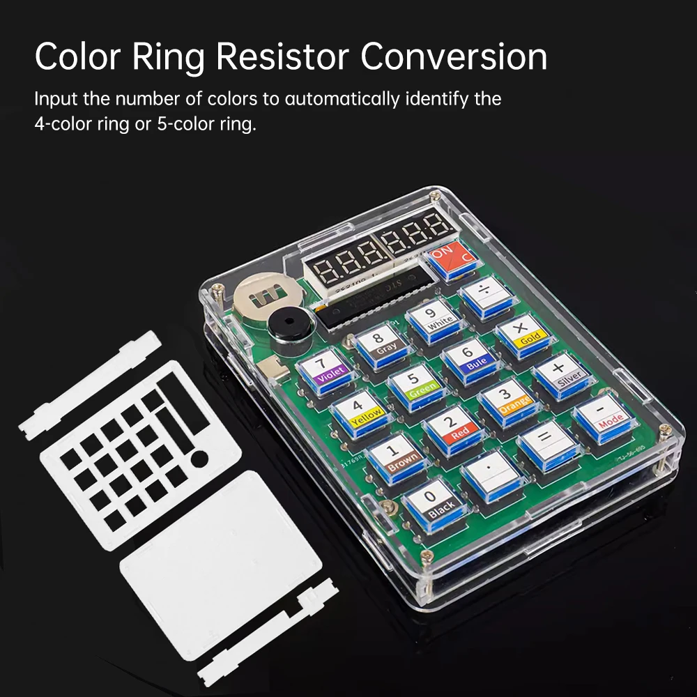 Diy Electronic Calculator Loose Parts 51 Single Chips Teaching Welding Practice Support Color Ring Resistance Conversion