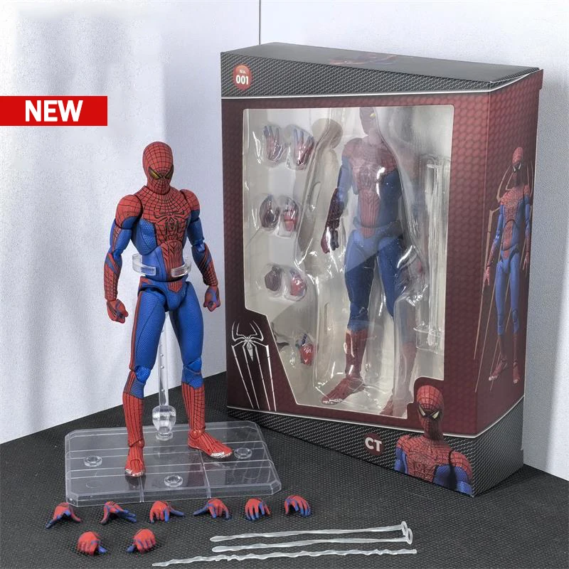 In Stock Ct Toys Spiderman Mafex 001 Peter Parker Andrew Garfield The Amazing Spider-Man Shf Anime Action Figure Model Toys