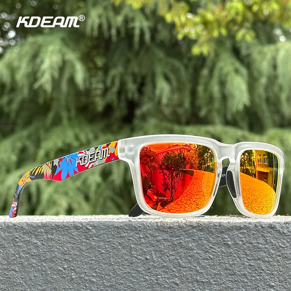 KDEAM Unisex Quadratische Sonnenbrille Polarisierter Blitz Mit Stilvoller Verspiegelter Rosa Sonnenbrille Neue Farben KD332 3