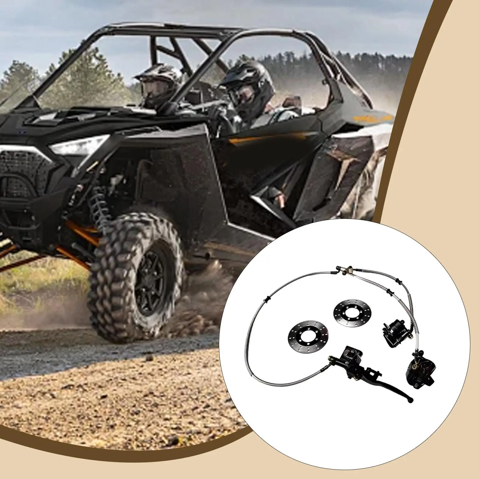 

Front Hydraulic Twin Disc Brake Caliper Kit Go Kart Brakes for ATV UTV Golf Cart 4 Wheeler Easy Installation
