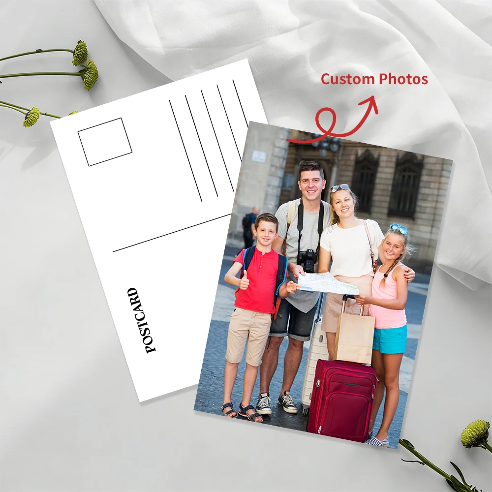 8/16/24/32pcs Christmas Custom Postcard Set, Blank Watercolor Paper Cards,Handwritten DIY Art Postcards, Mailable Postcard Kit,.