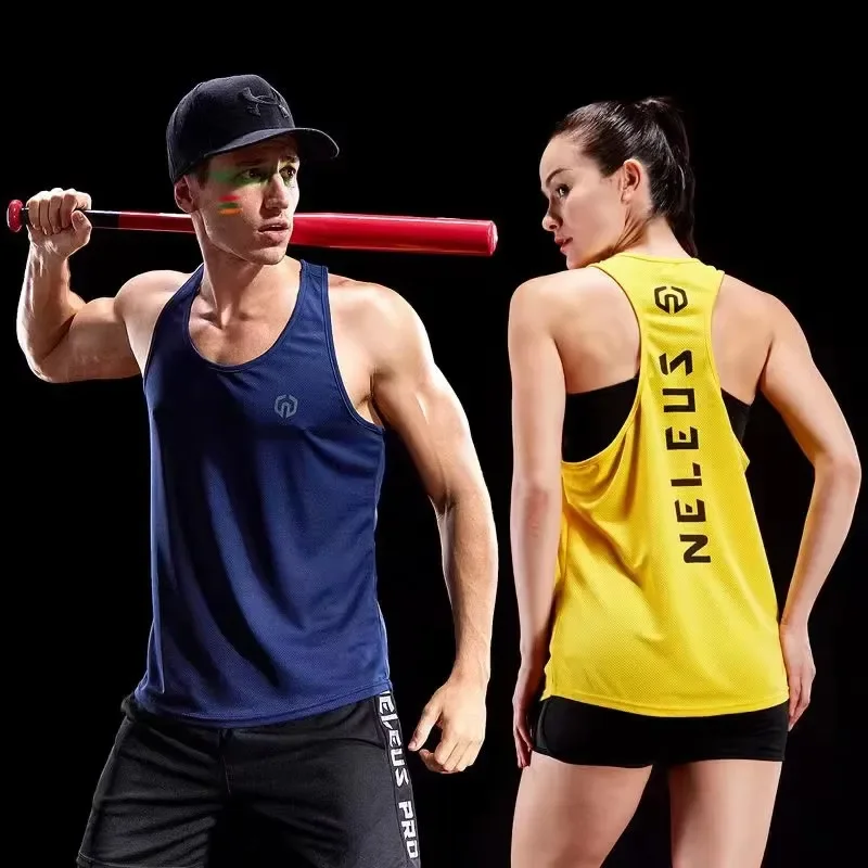 Outdoor Running Shirts Tight Gym Tank Tops Fitness Sleeveless T-shirts Sport Exercise Basketball Vests Clothes for Men Women