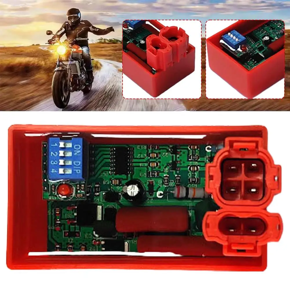 Motorcycle DIP Ignition Module Ignition Controller Universal Motorcycle Engines Red Shell Auto Ignition System Accessory