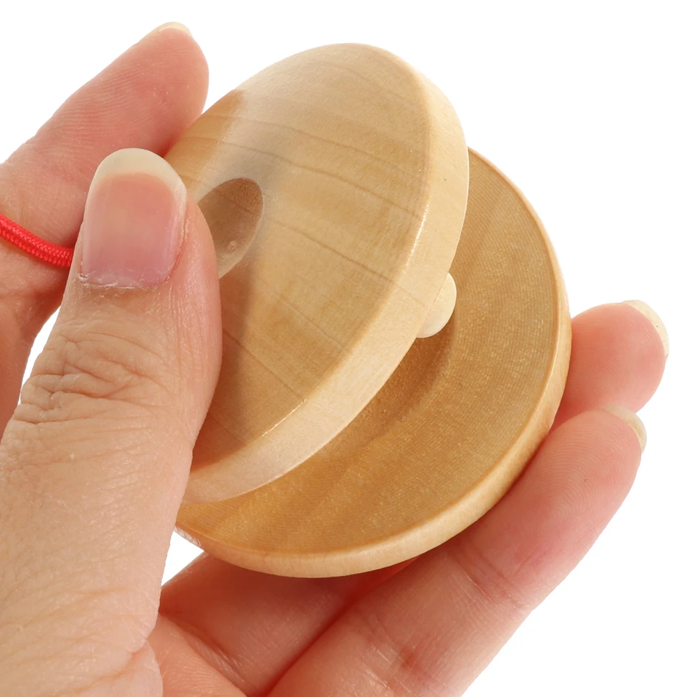 

10Pcs Kids Finger Castanets Wooden Hand Clappers Educational Musical Instruments for Toddlers Preschool Rhythm Learning Tools