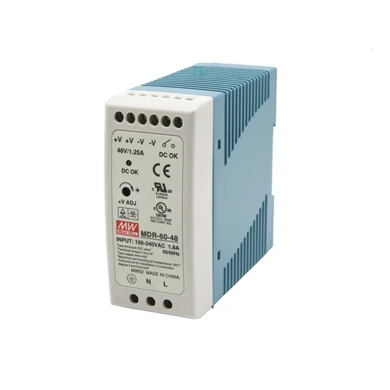 MEAN WELL MDR-10 20 40 60 100 - 5 12 15 24 48 meanwell MDR -10 -20 -40 -60 -100 W 5 12 15 24 48 V Output Industrial DIN Rail