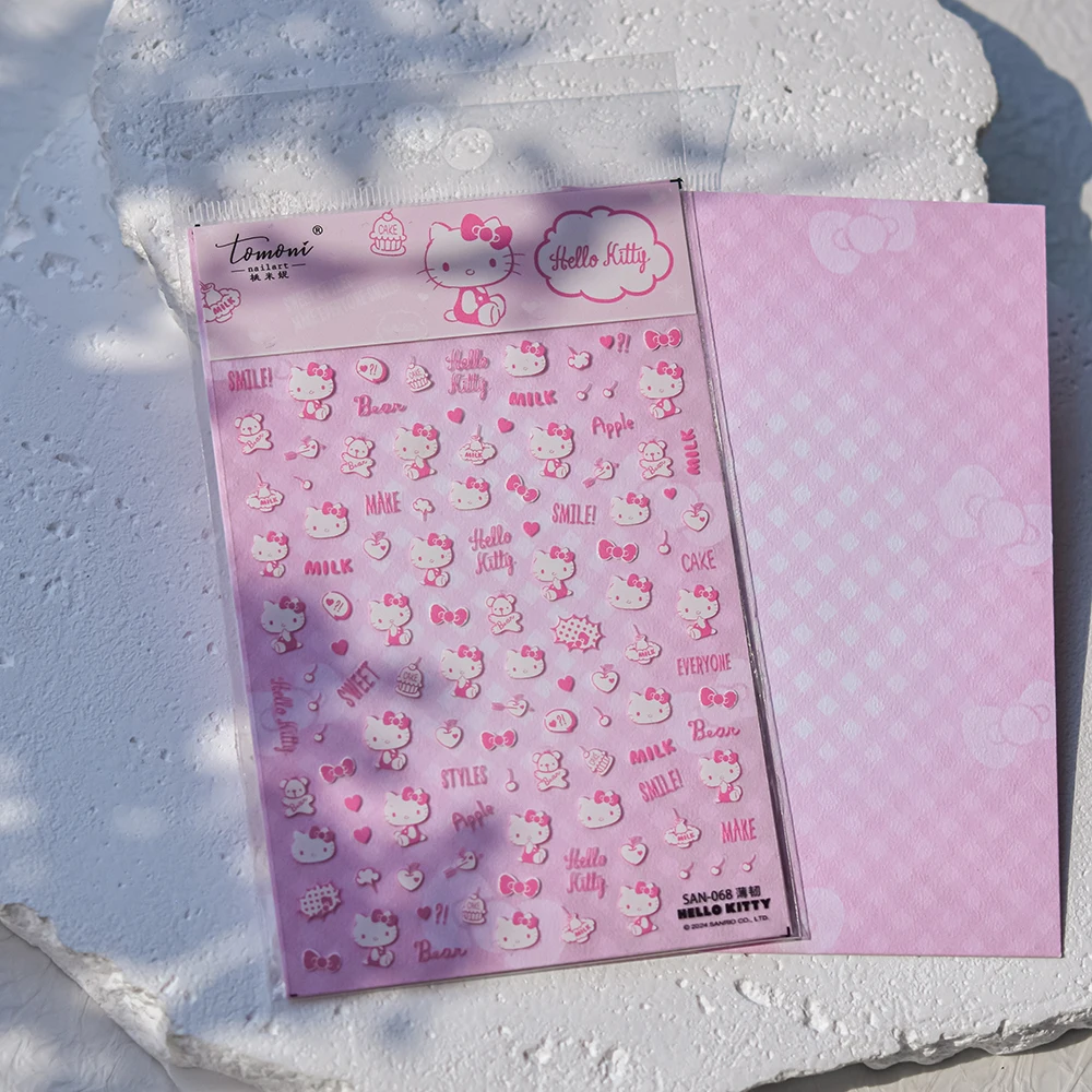 1 Stück 5D Geprägte Hello Kitty Nagelaufkleber Sanrio HelloKitty Nagelzubehör Kitty Katze Modedesign Niedliche Katzen-Nagelteile – Detail 15